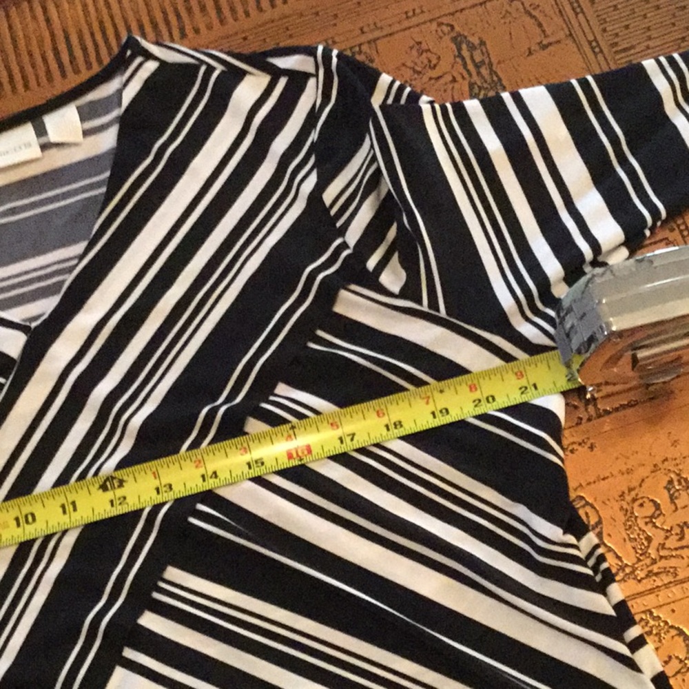 V-Neck, Split Striped Chicos Top - image 3